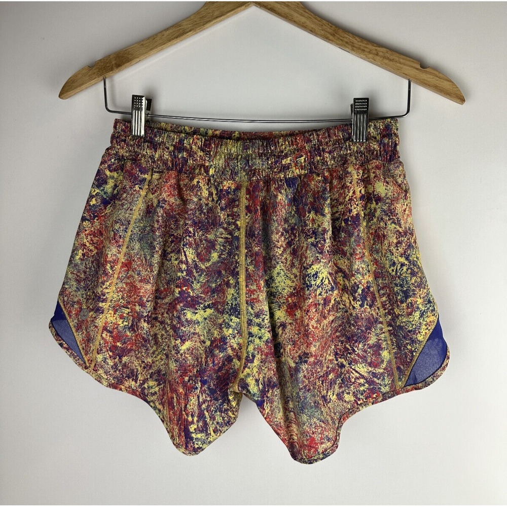 🦄 Lululemon SeaWheeze Hotty Hot Short 4" Woodland Sprint Women's Size 8 Tall - Picture 10 of 12